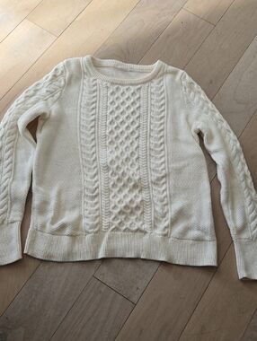 GAP Cream Cable-Knit Crewneck Sweater